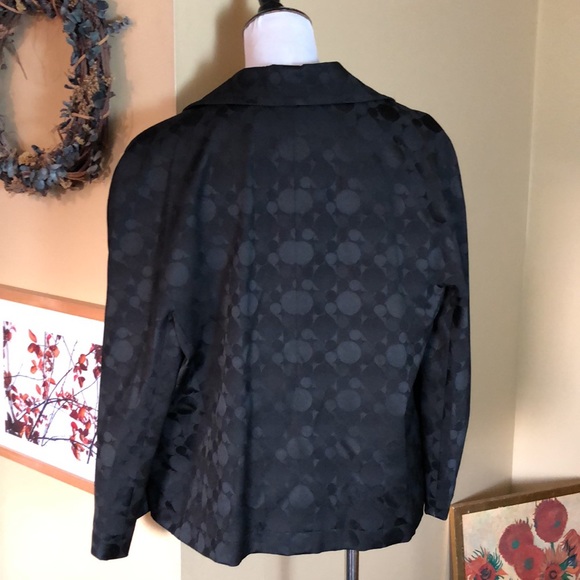 KASPER sz 16 OpenFront Blazer Jacket Graphic Polka Dot Round Fun Career $148 NEW - Picture 6 of 16